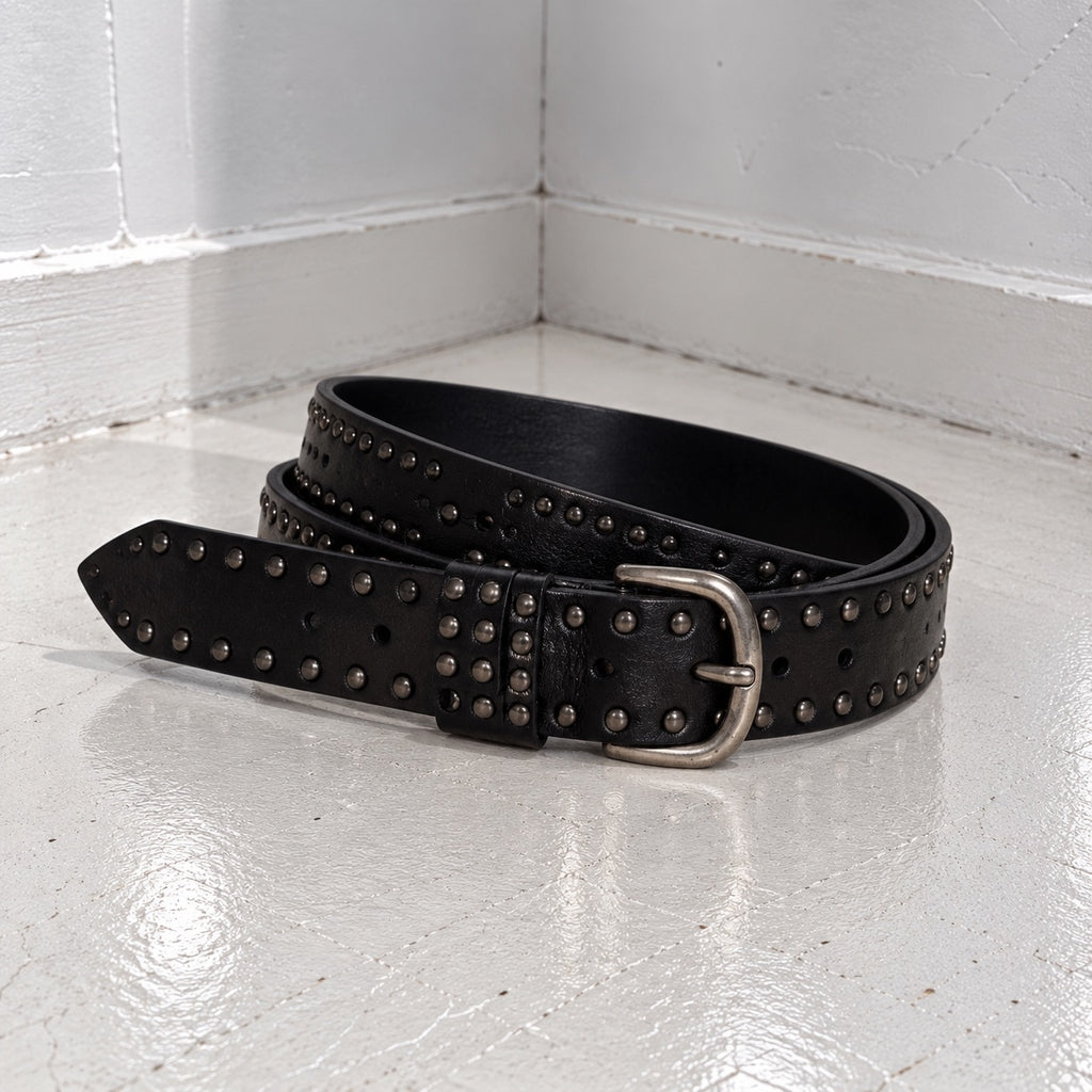 Black Double Rivet Belt