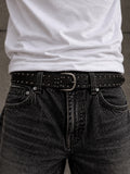 Black Double Rivet Belt