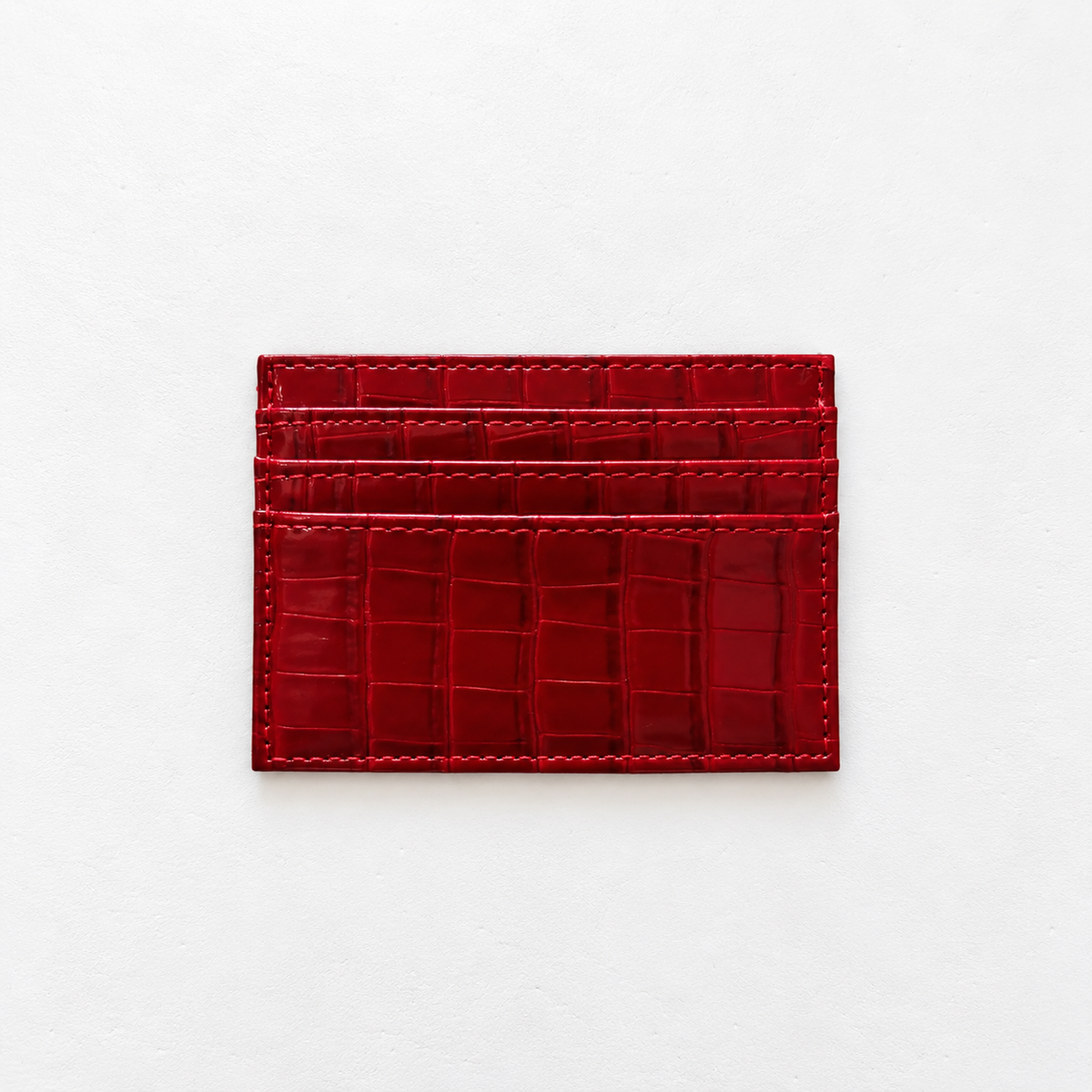 Minimalist Red Snakeskin Cardholder