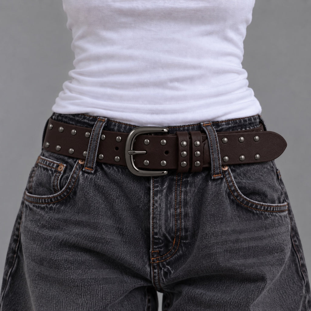 Brown Double Rivet Belt