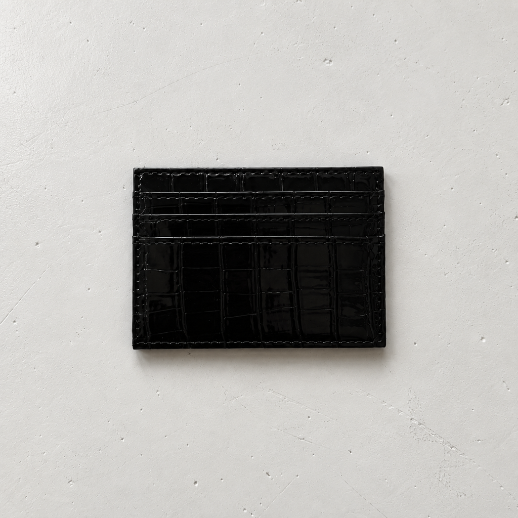 Minimalist Black Snakeskin Cardholder