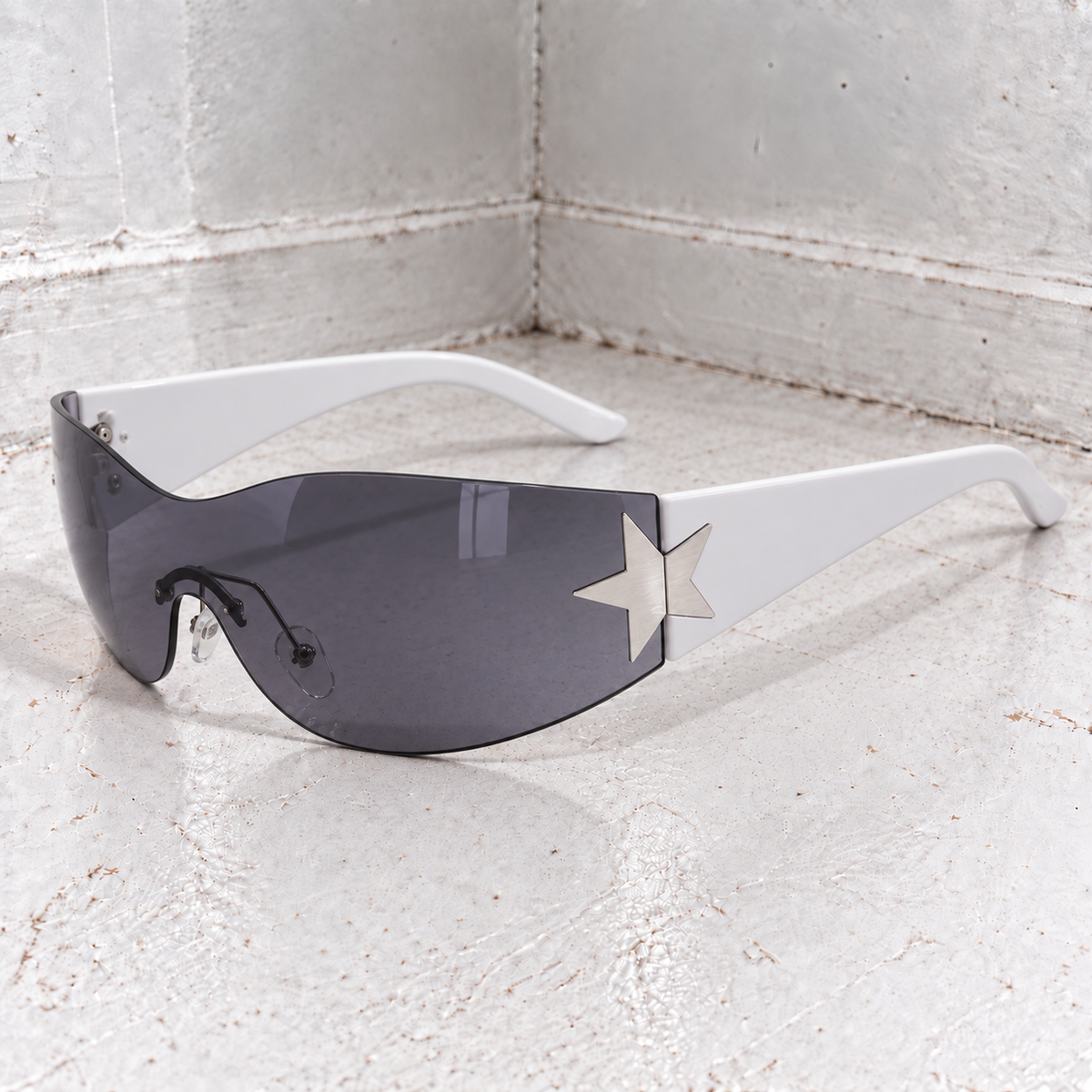 Y2K Star Sunglasses - White