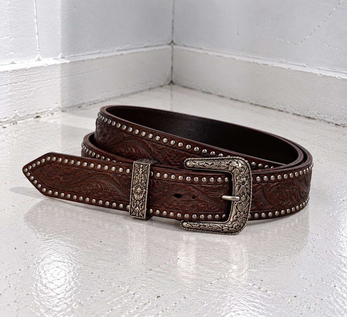 Brown Western Cowboy Boho Belt