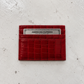 Minimalist Red Snakeskin Cardholder