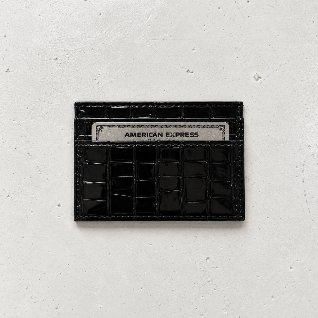 Minimalist Black Snakeskin Cardholder