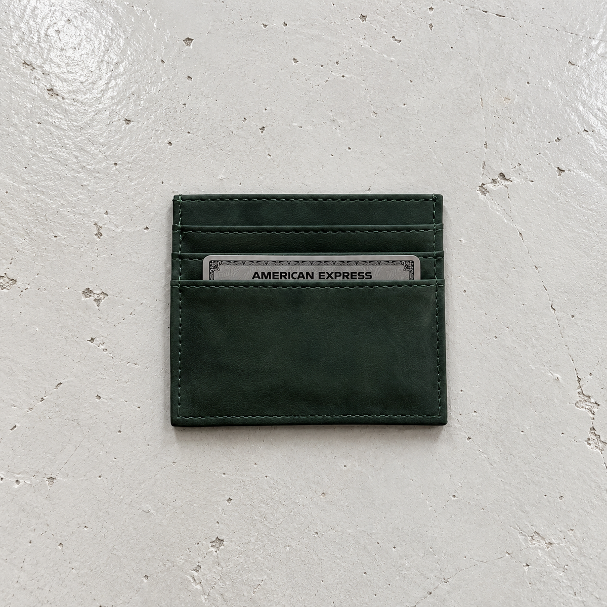 Minimalist Green Square Cardholder