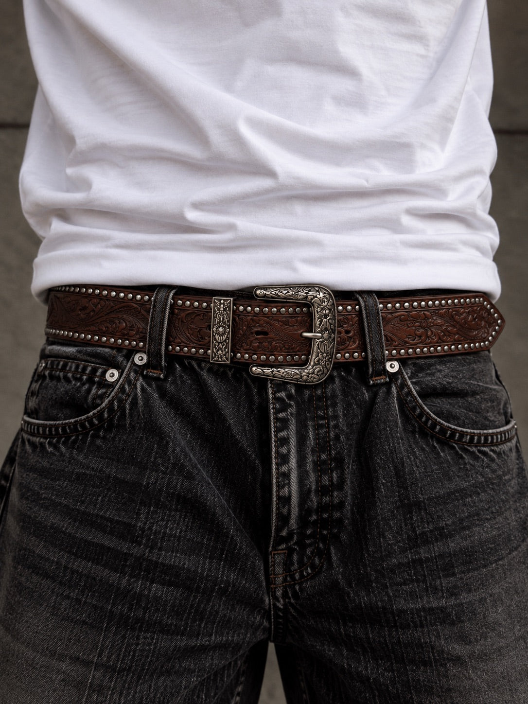 Brown Western Cowboy Boho Belt
