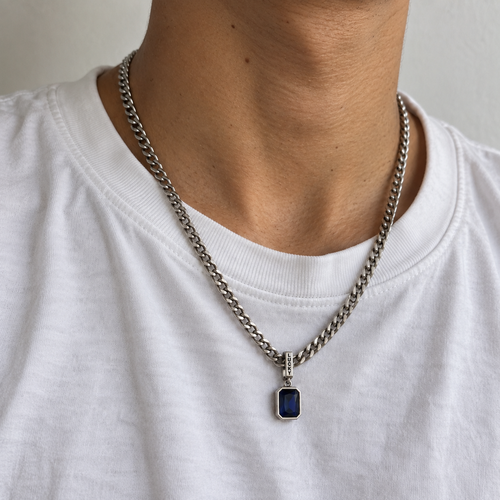 Blue Gemstone Pendant Necklace