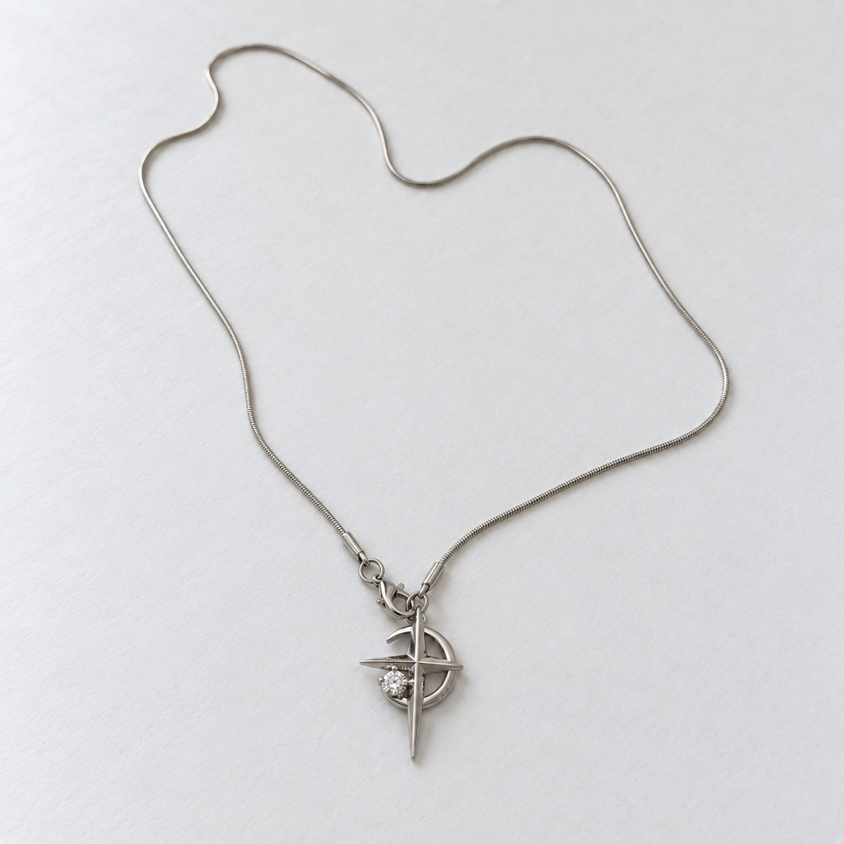 Cross And Moon Necklace