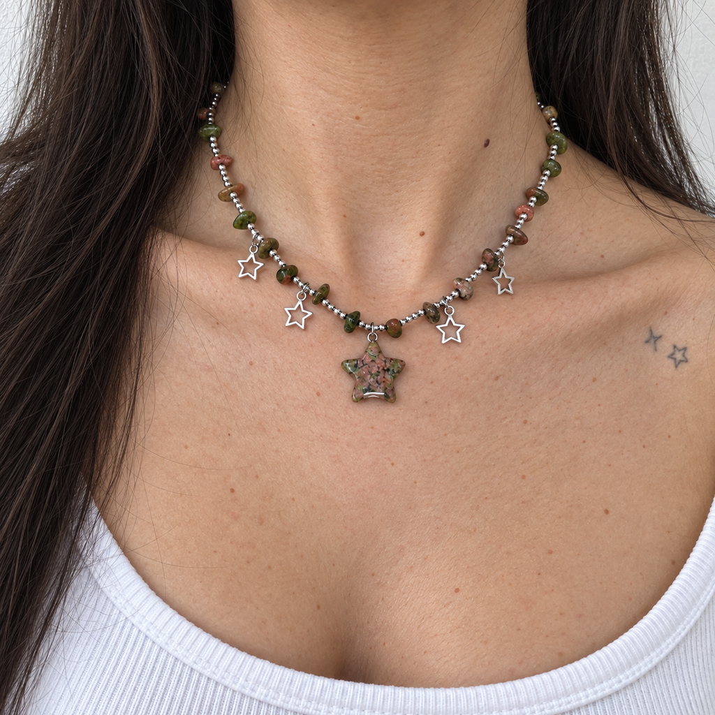 Y2K Beaded Gemstones Necklace